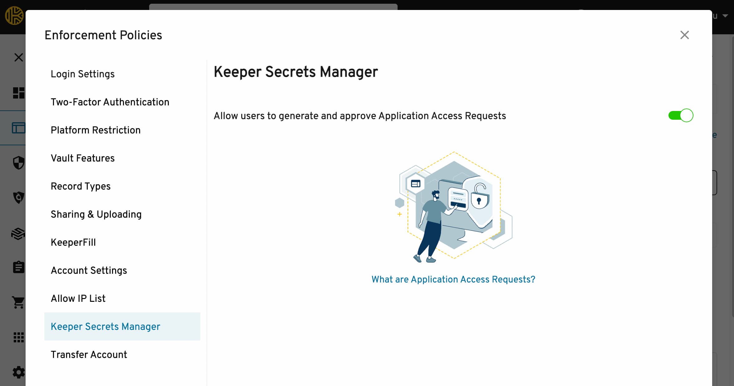 Keeper Secrets Manager enabled